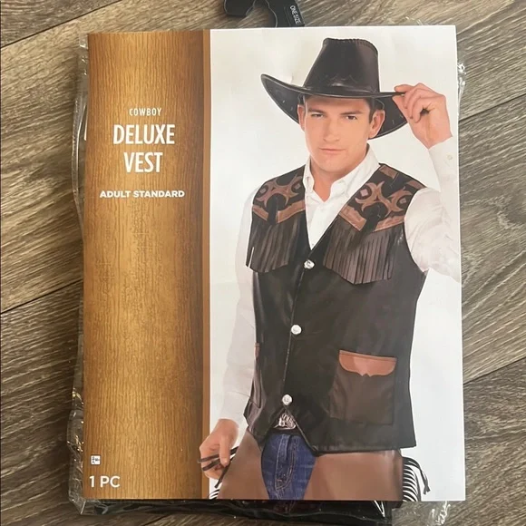 Smiffys Costume Cowboy à Franges Marron – Déguisement Adulte Cow-boy Avec Gilet, Jambières, Chapeau Et Tour De Cou